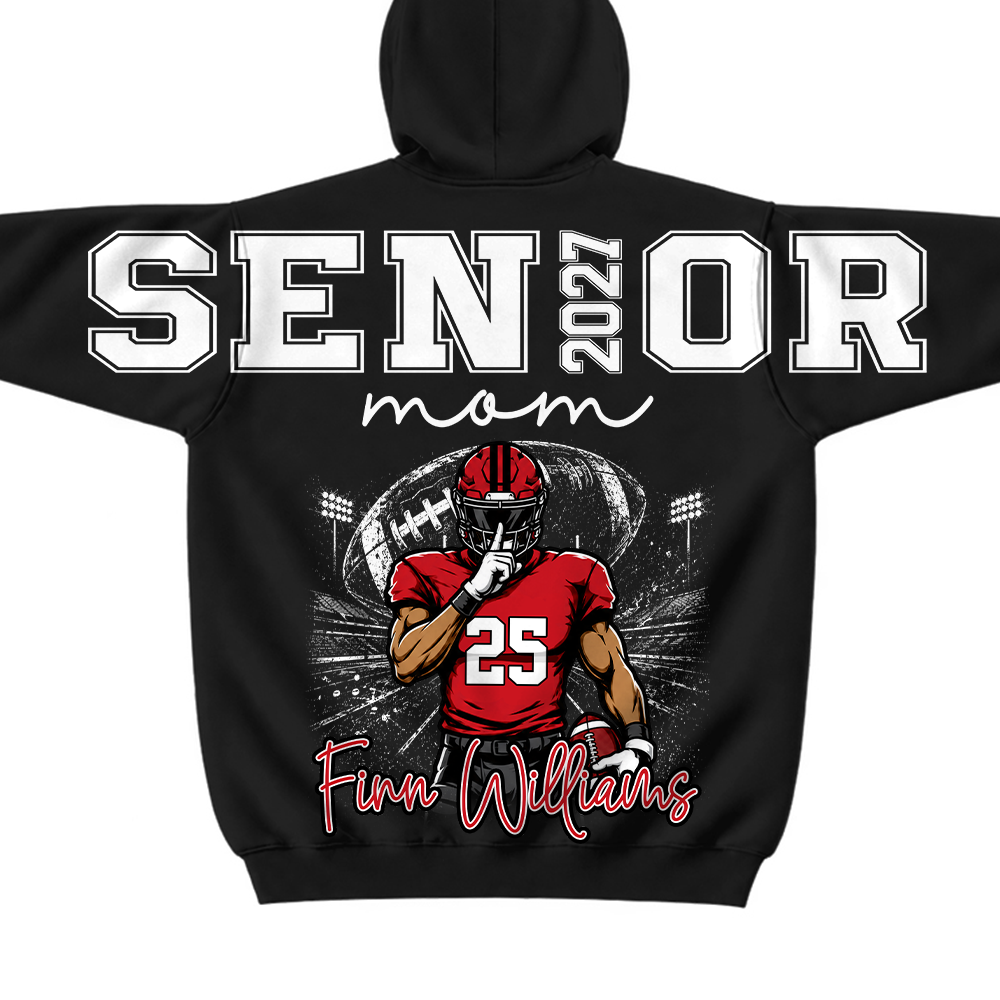 Custom 2027 Senior Football Mom Sweatshirt, Sports Mama Hoodie For Football Lovers L0411 Hv01
