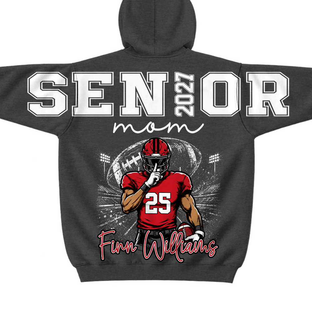 Custom 2027 Senior Football Mom Sweatshirt, Sports Mama Hoodie For Football Lovers L0411 Hv01