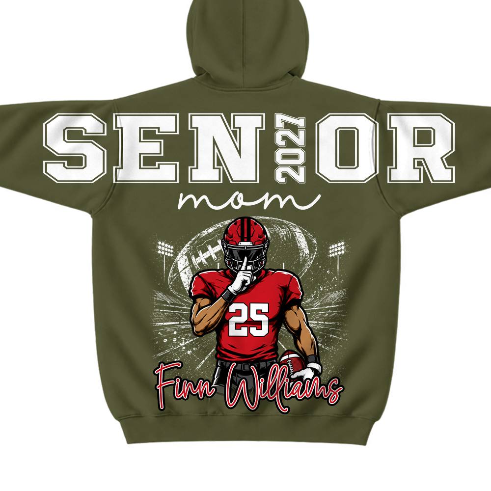 Custom 2027 Senior Football Mom Sweatshirt, Sports Mama Hoodie For Football Lovers L0411 Hv01