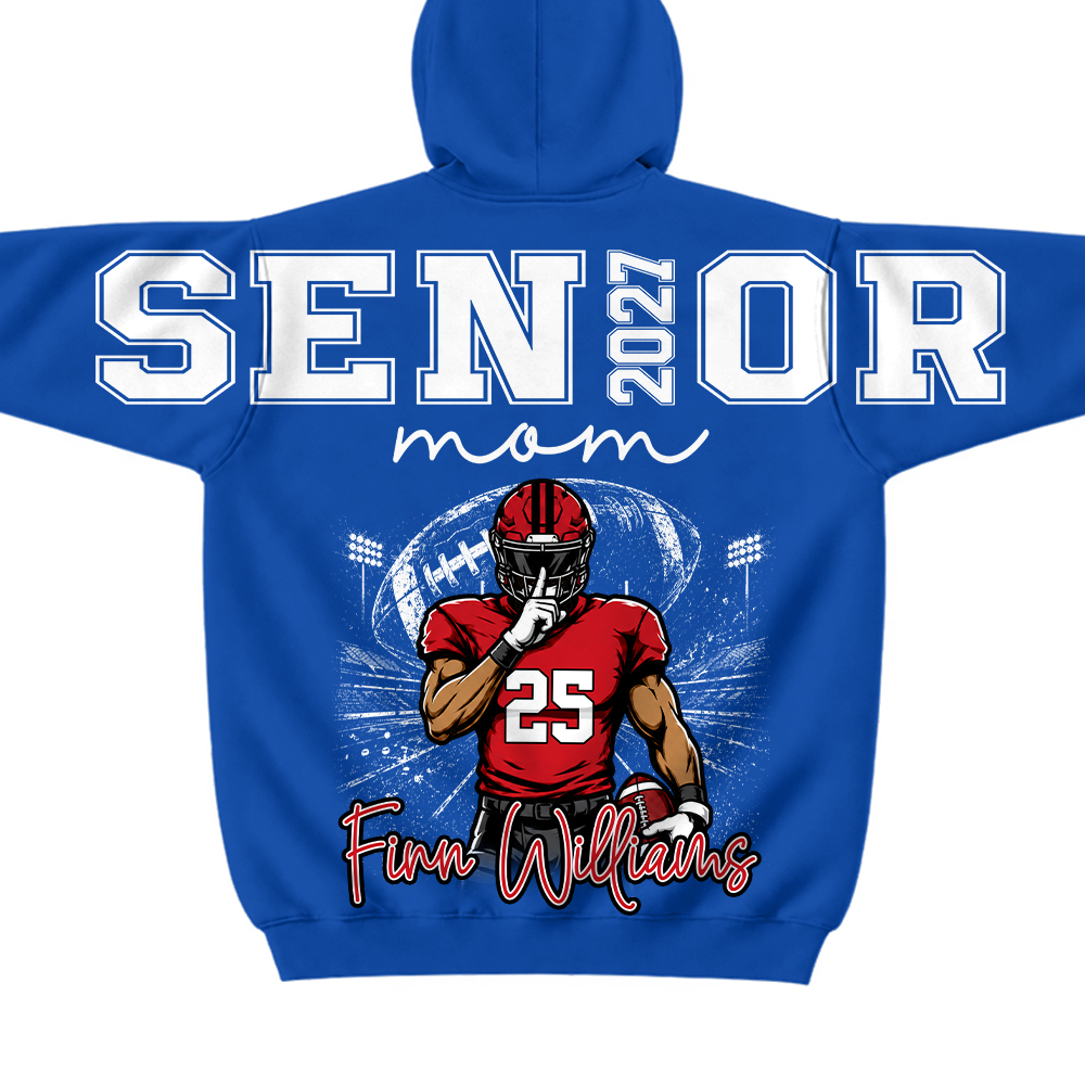 Custom 2027 Senior Football Mom Sweatshirt, Sports Mama Hoodie For Football Lovers L0411 Hv01