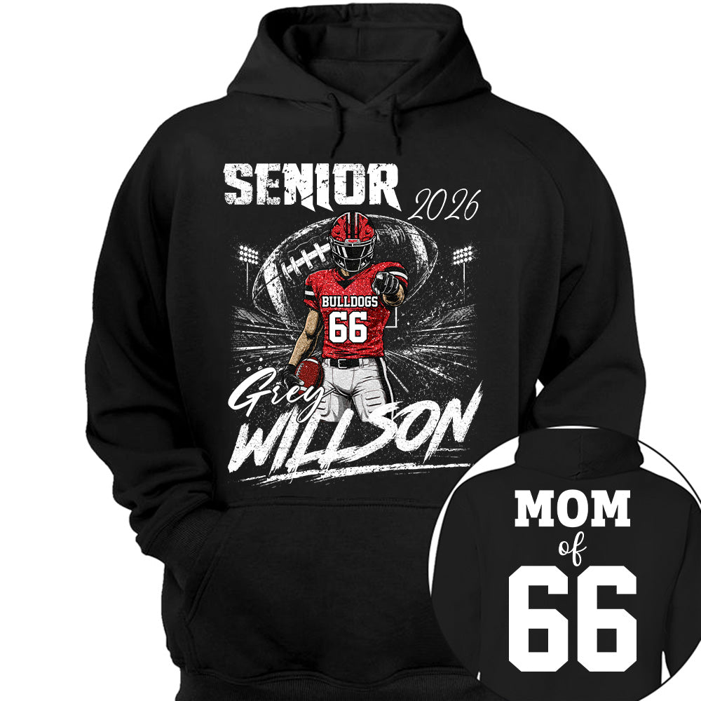 Personalized Senior Football Shirt, Custom Player Name Number Tee, Football Mom Senior Night Gift, Senior Football Mom Gift Na02 T24
