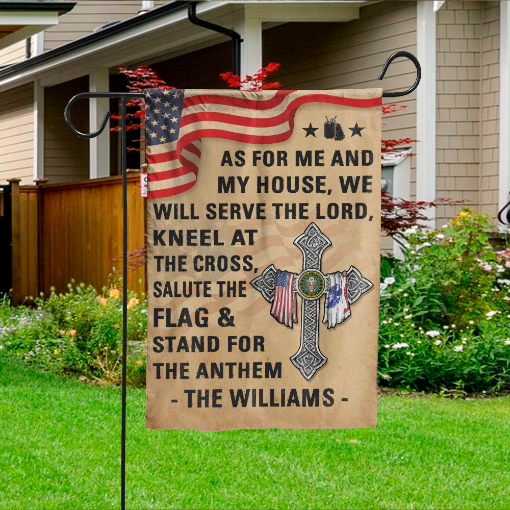 Personalized Garden Flag Serve The Lord Stand For The Anthem Personalized Gift For Veterans K1702