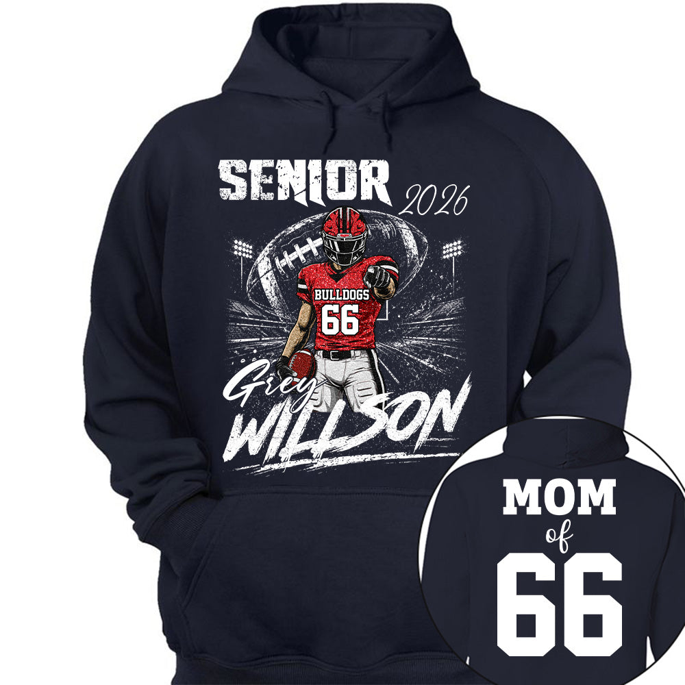 Personalized Senior Football Shirt, Custom Player Name Number Tee, Football Mom Senior Night Gift, Senior Football Mom Gift Na02 T24