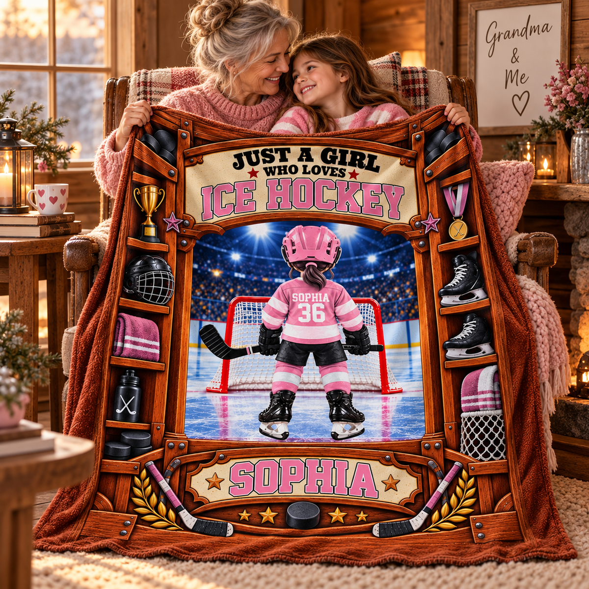 Custom Just A Boy Girl Who Loves Ice Hockey Blanket, Gift For Hockey Lovers L0411 Tm01 KL07