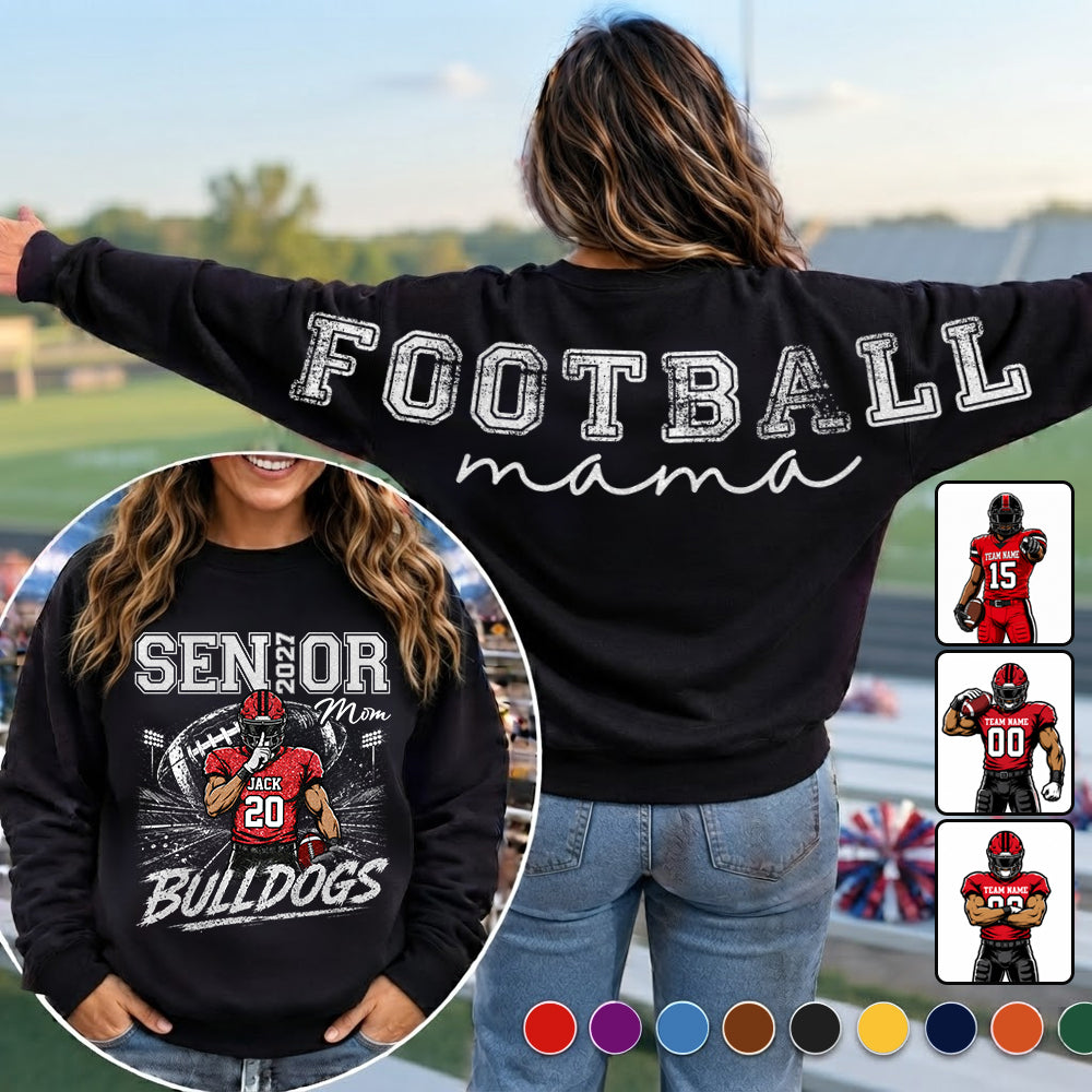 Personalized I'll Always Be Your Biggest Fan, Custom Large Back Graphic And Player Name & Number, Gift For Football Mom Family MI209 VH01