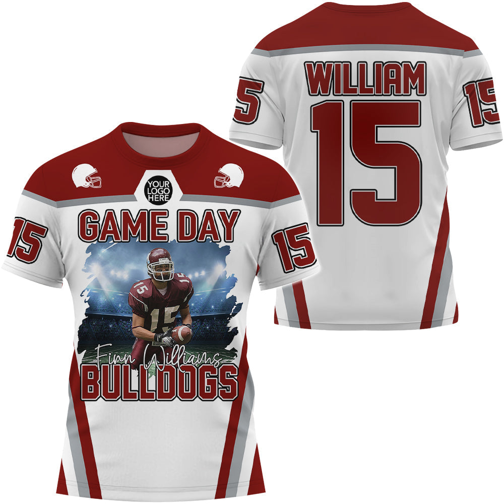 Custom Photo Football Game Day Football Shirt Gift For Football Lovers - Personalized Gift For Football Player K1702