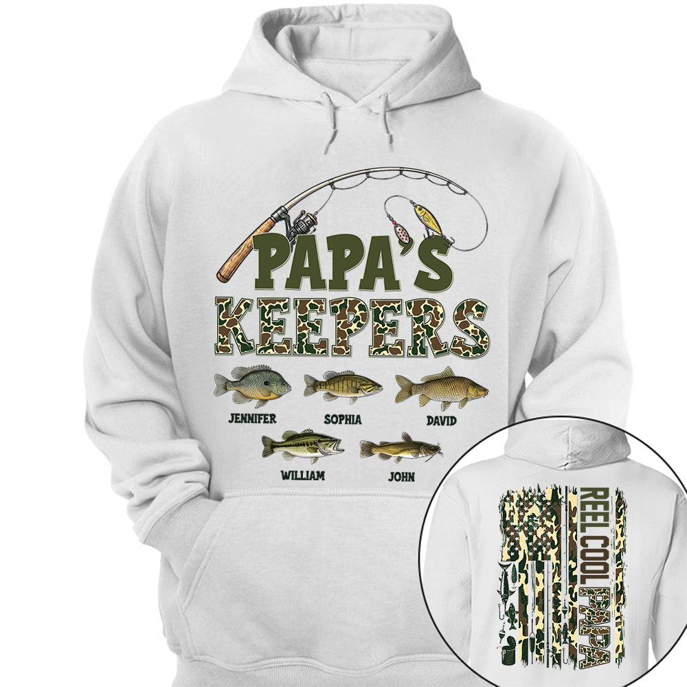 Daddy's Keepers - Personalized Vintage Shirt For Fishing Family - Gifts For Dad NA04 VH01