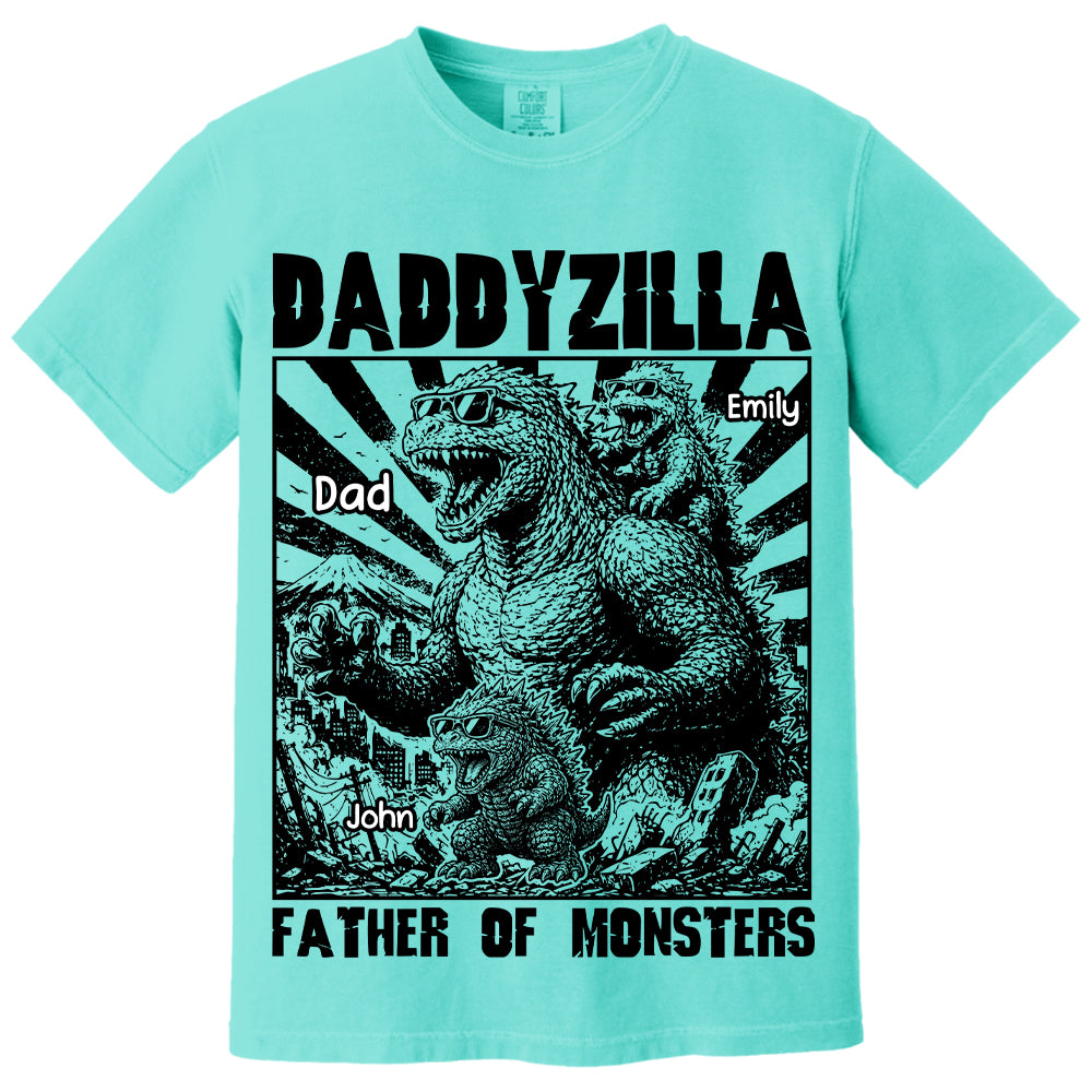 Personalized Dadzilla T-Shirt Father Day Gifts for Dad Funny Papa Tshirt Cool Daddy Dinosaur Tee VH01