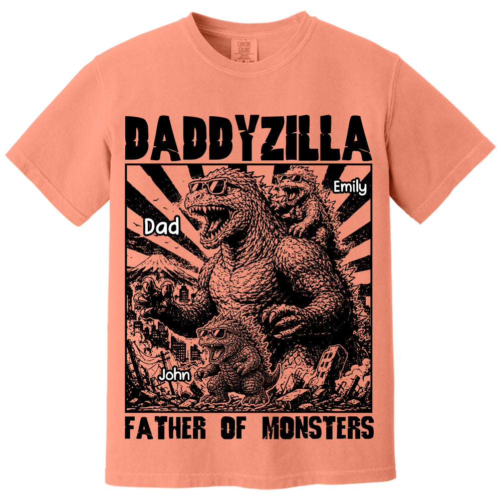 Personalized Dadzilla T-Shirt Father Day Gifts for Dad Funny Papa Tshirt Cool Daddy Dinosaur Tee VH01