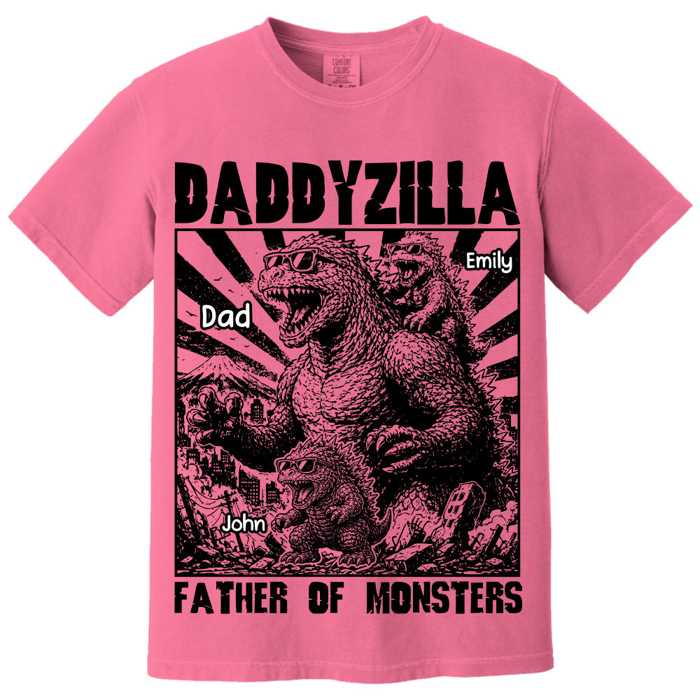 Personalized Dadzilla T-Shirt Father Day Gifts for Dad Funny Papa Tshirt Cool Daddy Dinosaur Tee VH01