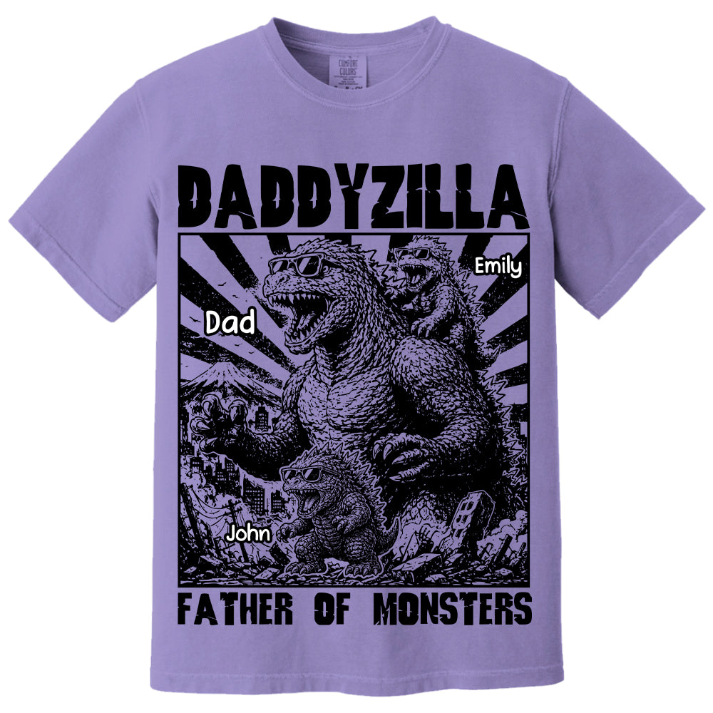 Personalized Dadzilla T-Shirt Father Day Gifts for Dad Funny Papa Tshirt Cool Daddy Dinosaur Tee VH01