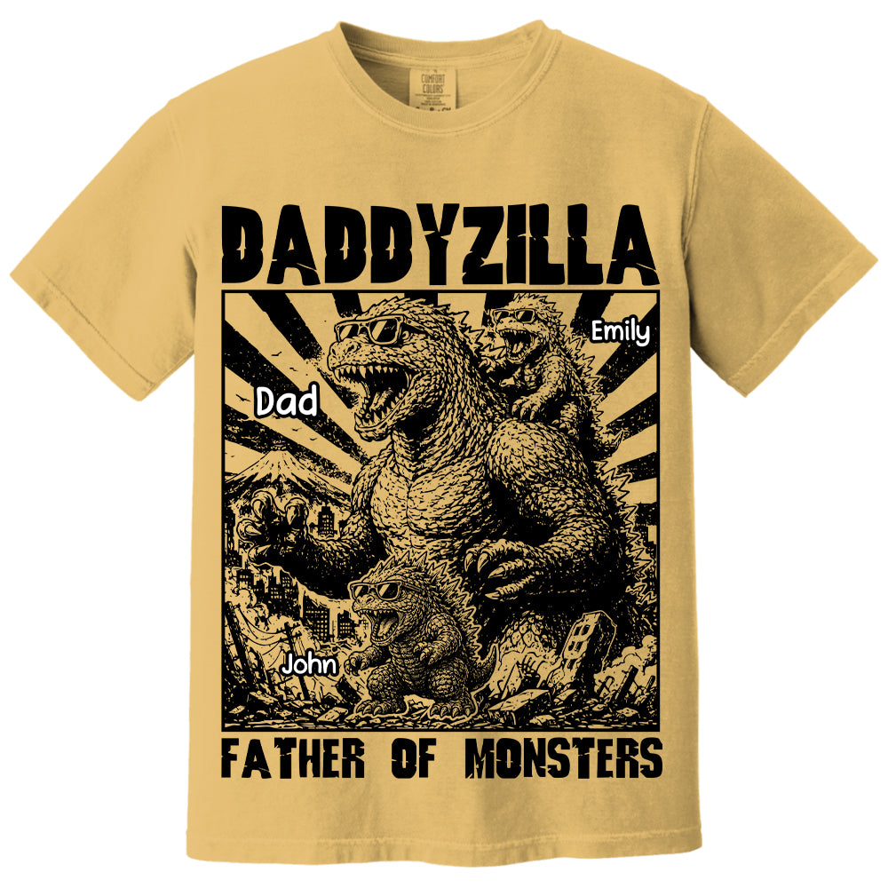 Personalized Dadzilla T-Shirt Father Day Gifts for Dad Funny Papa Tshirt Cool Daddy Dinosaur Tee VH01