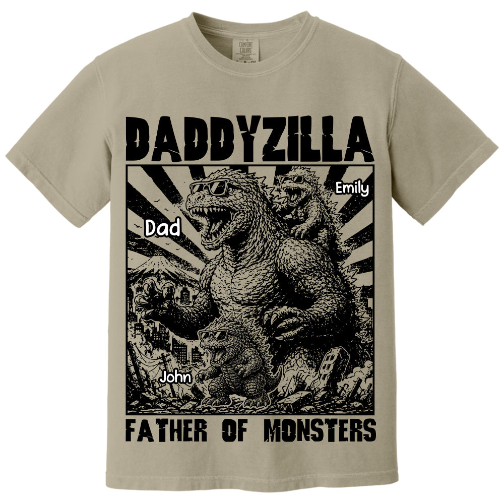 Personalized Dadzilla T-Shirt Father Day Gifts for Dad Funny Papa Tshirt Cool Daddy Dinosaur Tee VH01