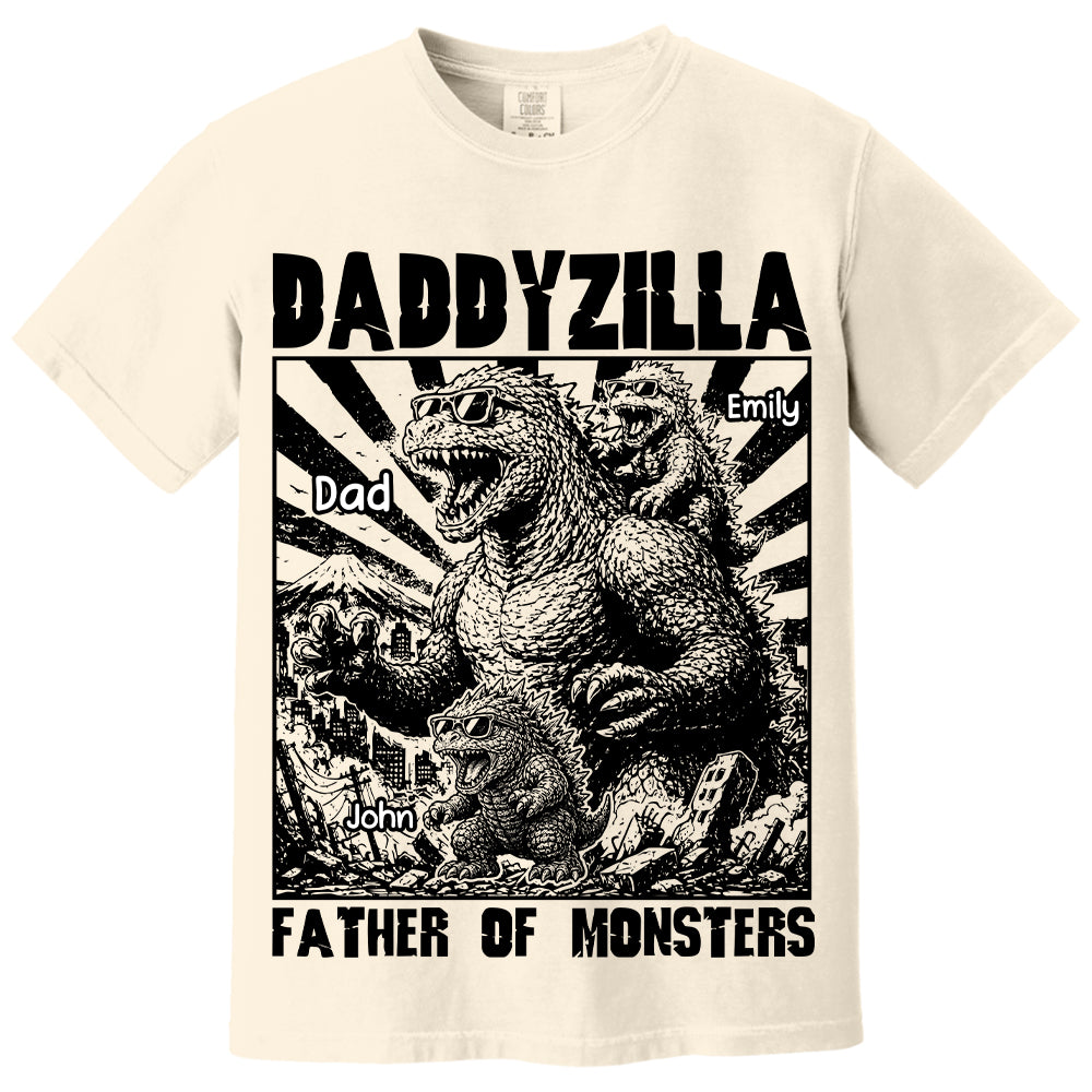 Personalized Dadzilla T-Shirt Father Day Gifts for Dad Funny Papa Tshirt Cool Daddy Dinosaur Tee VH01