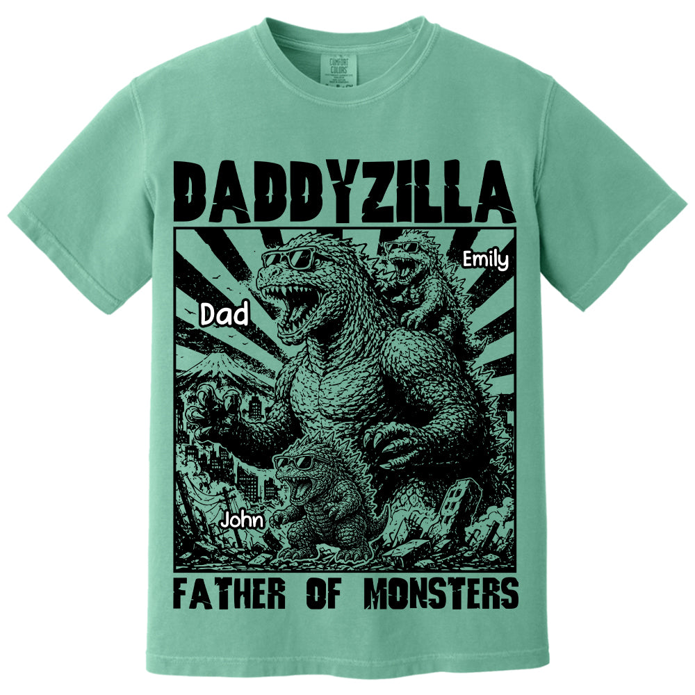 Personalized Dadzilla T-Shirt Father Day Gifts for Dad Funny Papa Tshirt Cool Daddy Dinosaur Tee VH01