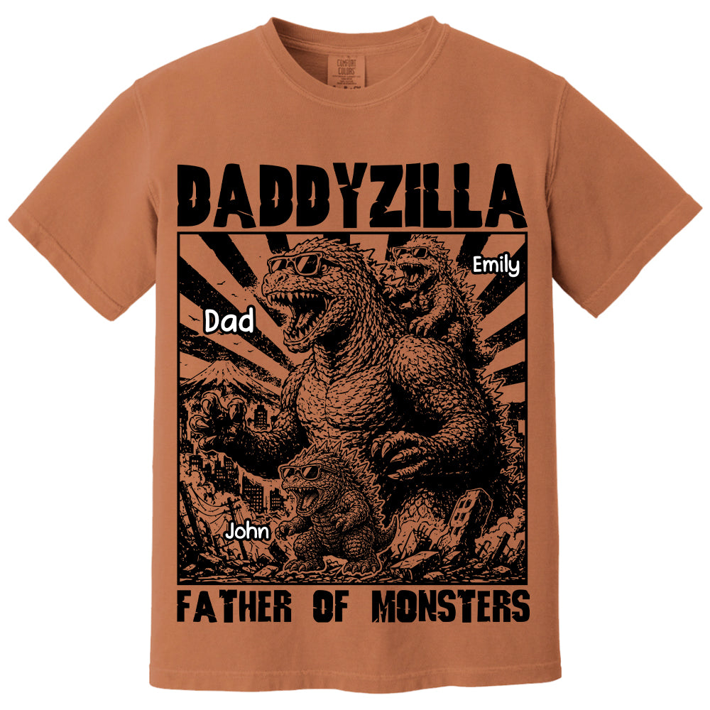 Personalized Dadzilla T-Shirt Father Day Gifts for Dad Funny Papa Tshirt Cool Daddy Dinosaur Tee VH01