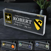 Acrylic Block Personalized Gifts For Veteran Custom All Military Branches Custom Nam Rank Division K1702 Trhn