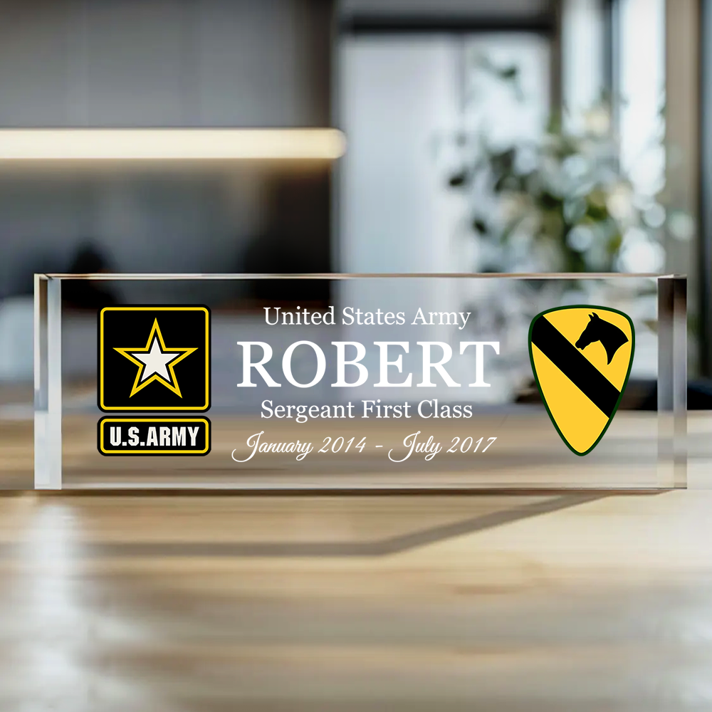 Acrylic Block Personalized Gifts For Veteran Custom All Military Branches Custom Nam Rank Division K1702 Trhn