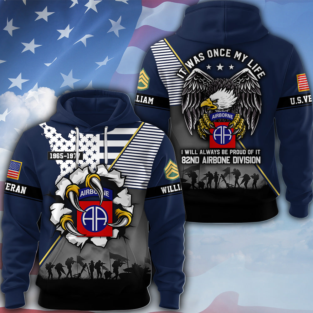 Personalized All Over Print Shirt It Was Once My Life US Veteran I Will Always Be Proud Of It Eagle Military America K1702 MT2