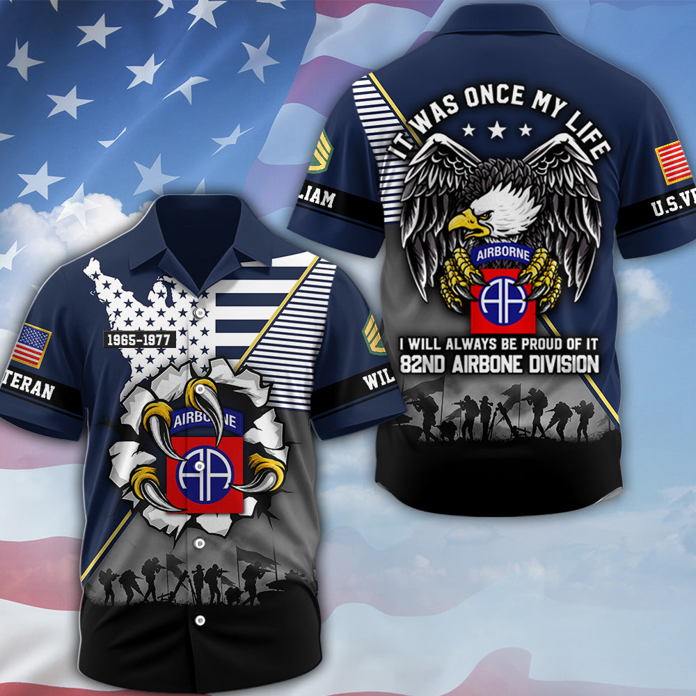 Personalized All Over Print Shirt It Was Once My Life US Veteran I Will Always Be Proud Of It Eagle Military America K1702 MT2