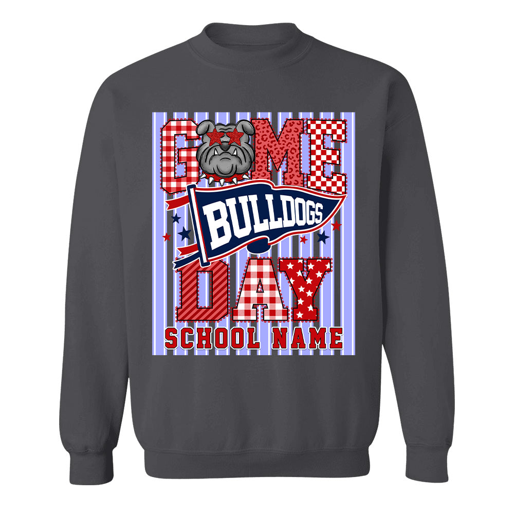 Custom School Name Mascot Striped, Back To Shool Shirt L0411 Hv01