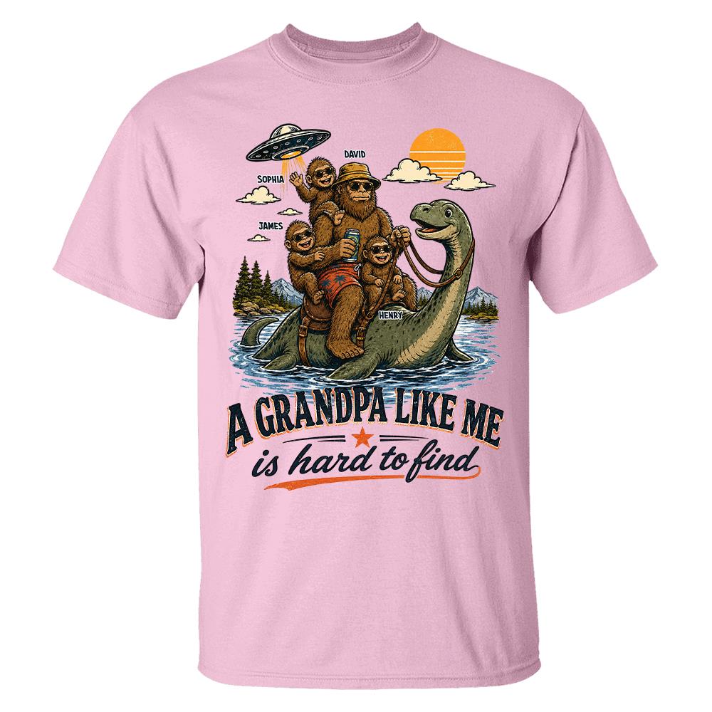 Personalized A Grandpa Like Me Is Hard To Find Retro Lake Monster Shirt, Unique Gift for Papa, Dad, Grandpa Hv01