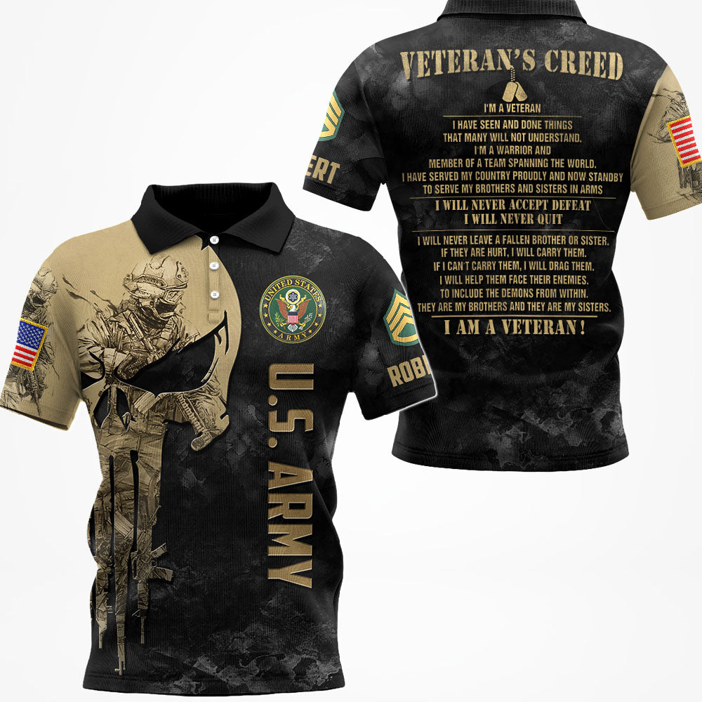 Personalized All Over Print Shirt Veteran's Creed I'm A Veteran I Have Seen And Done Things Custom Gift For Veterans K1702