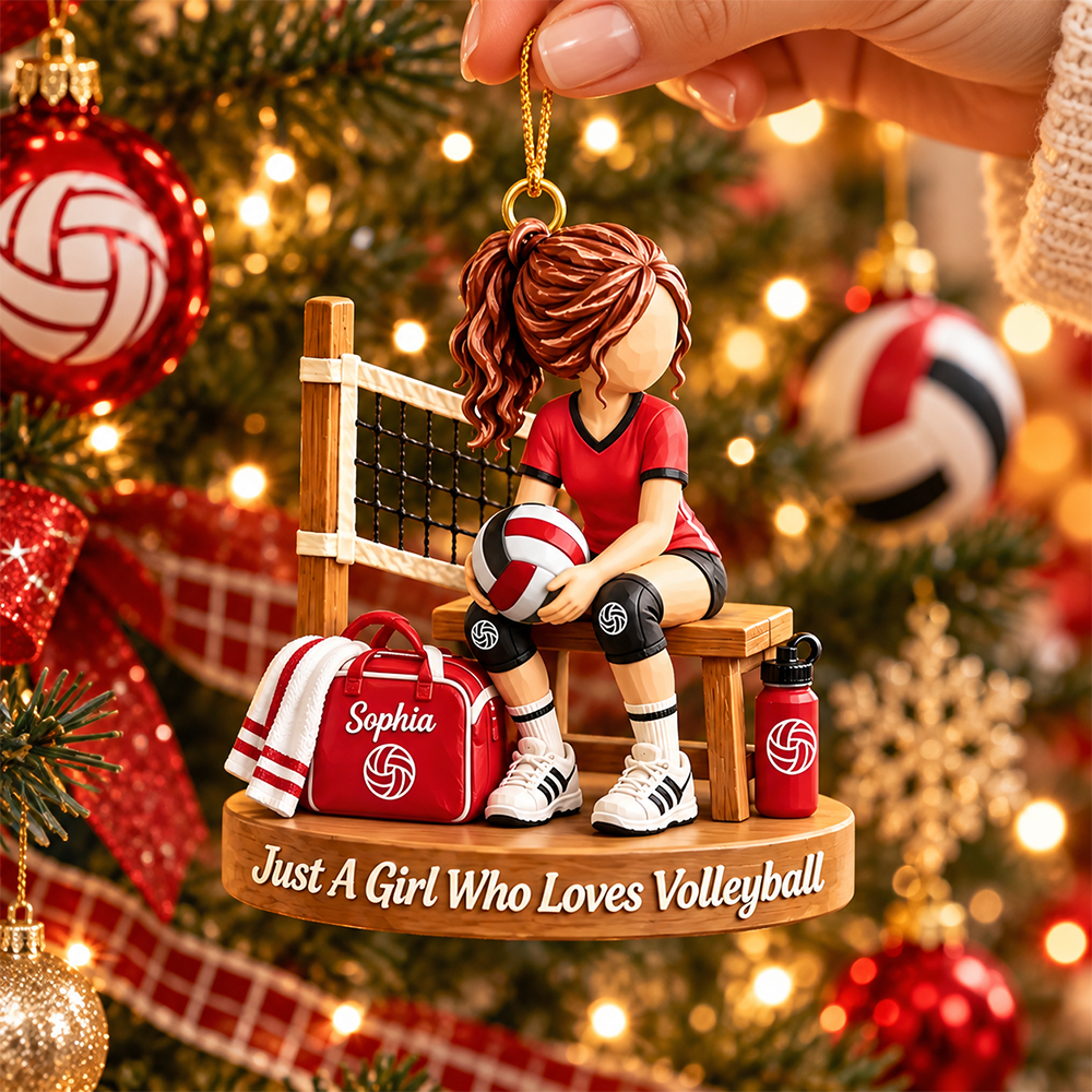 Personalized Volleyball Girl Christmas Ornament - Custom Volleyball Player Gift Hv01 
