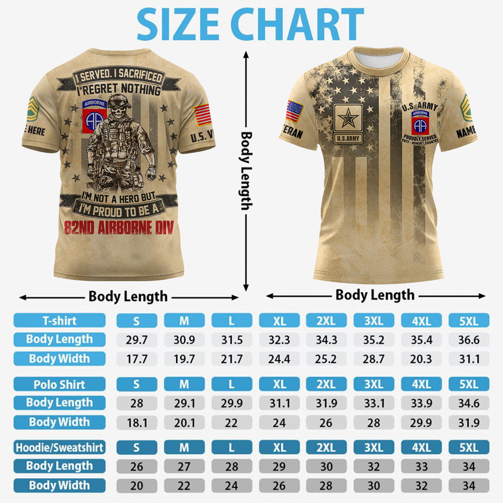 Custom Shirt I Served I Sacrificed I Regret Nothing I'm a U.S Veteran All Over Print Shirt Gift For Veterans K1702 Trhn