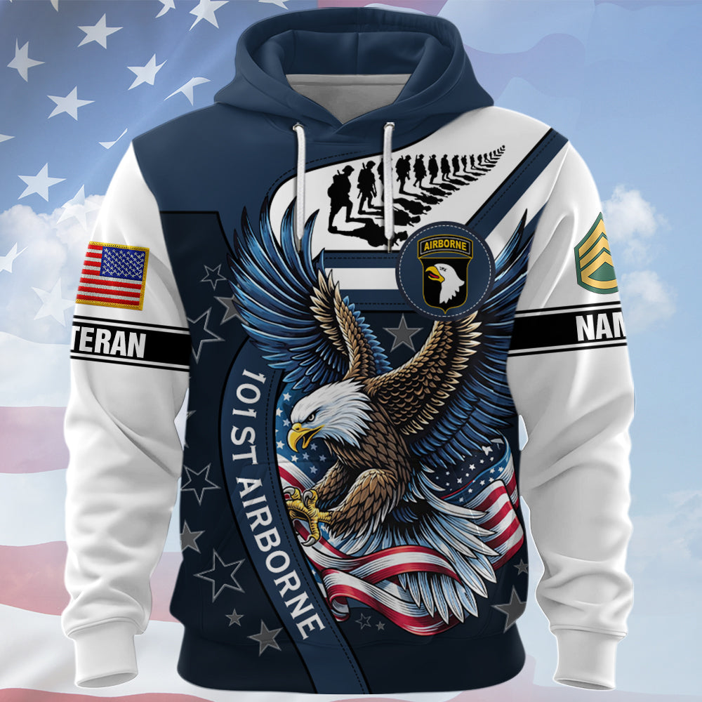 Personalized All Over Print Shirt Veterans Military American Eagle Hoodie, Veteran Gifts K1702 Trhn