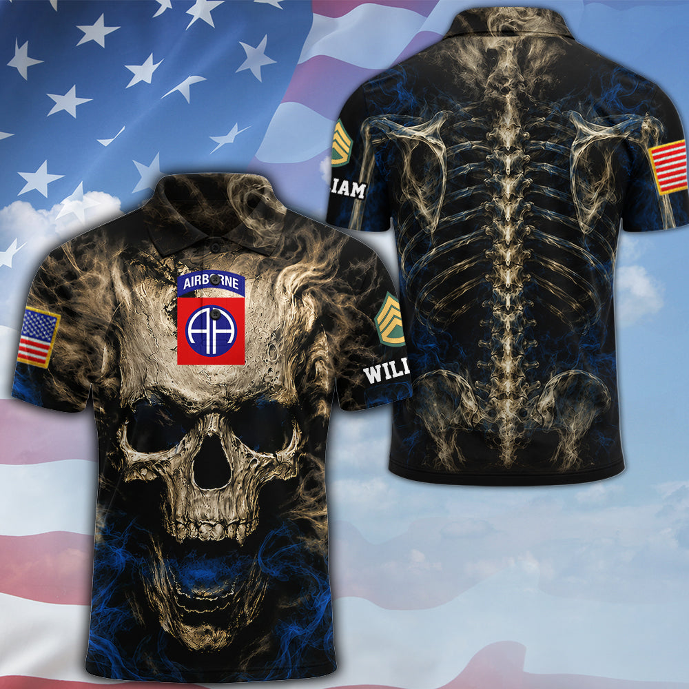 Personalized All Over Print Shirt Veteran Skull Available All Military Branches, Rank, Veteran Shirt K1702 MT2