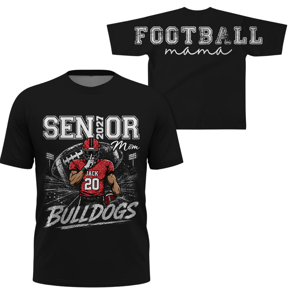 Personalized I'll Always Be Your Biggest Fan, Custom Large Back Graphic And Player Name & Number, Gift For Football Mom Family MI209 VH01