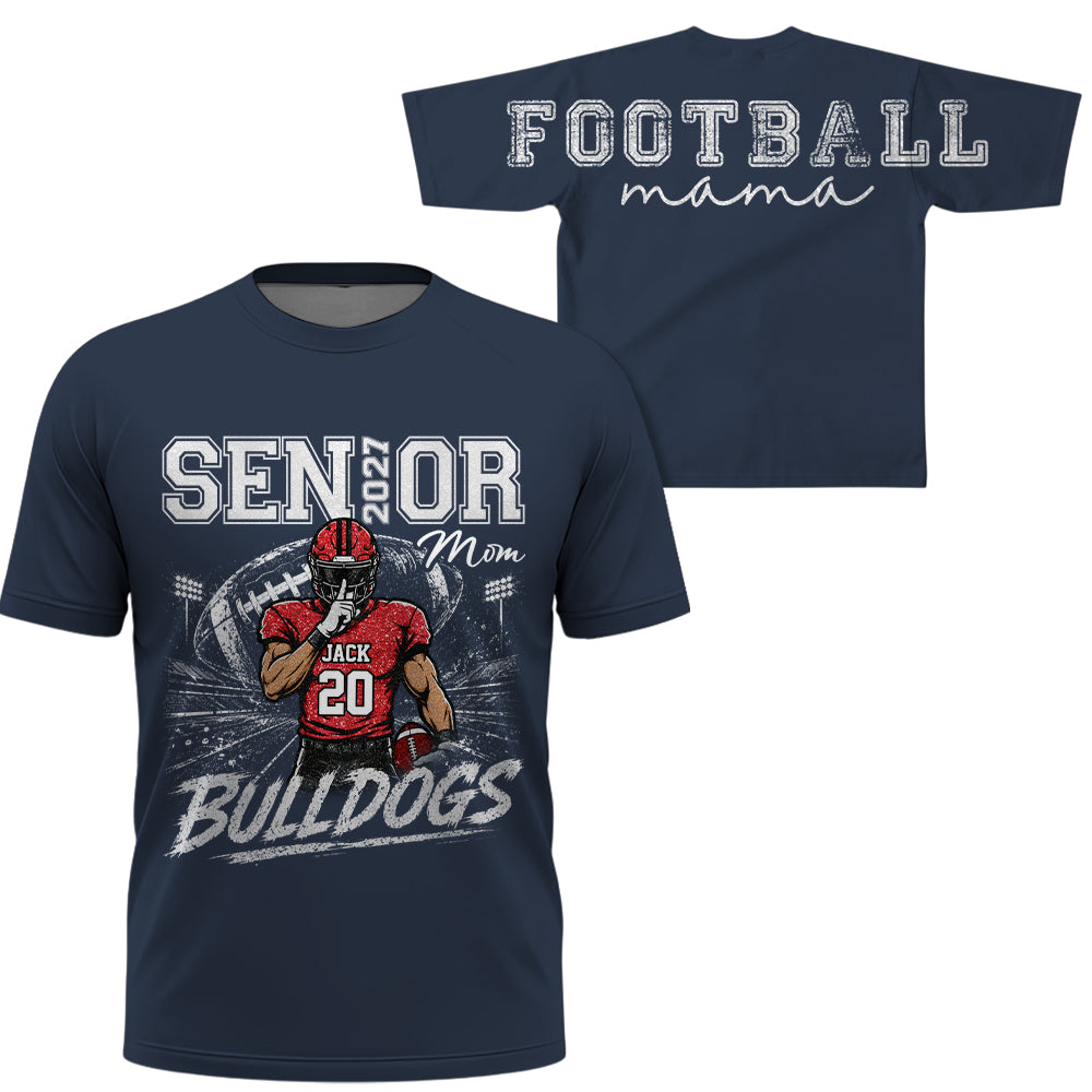 Personalized I'll Always Be Your Biggest Fan, Custom Large Back Graphic And Player Name & Number, Gift For Football Mom Family MI209 VH01