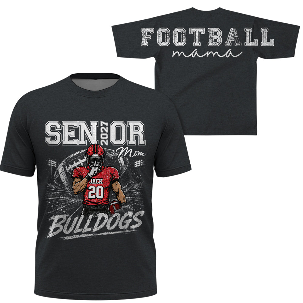 Personalized I'll Always Be Your Biggest Fan, Custom Large Back Graphic And Player Name & Number, Gift For Football Mom Family MI209 VH01