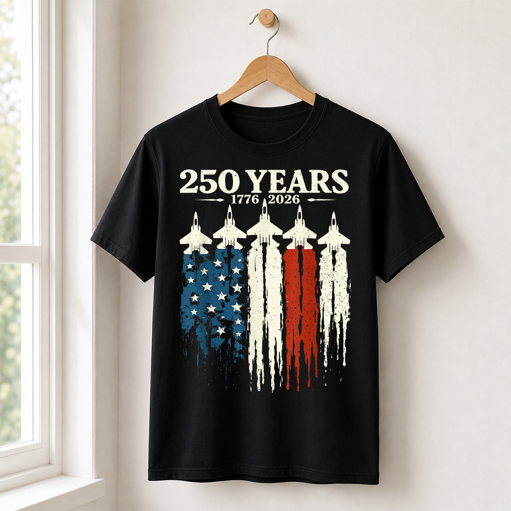 America 250 Years Patriotic T-Shirt, USA 250th Anniversary Fourth of July Tee Hv01