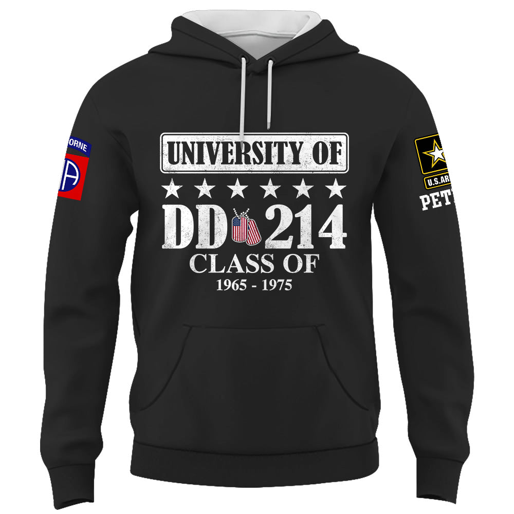 Custom Shirt University Of DD 214 Gift For Veterans Available All Branches Military K1702 Trhn
