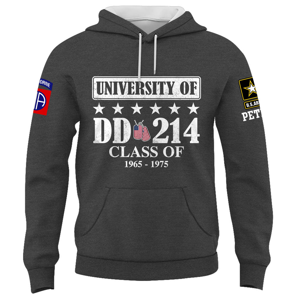 Custom Shirt University Of DD 214 Gift For Veterans Available All Branches Military K1702 Trhn