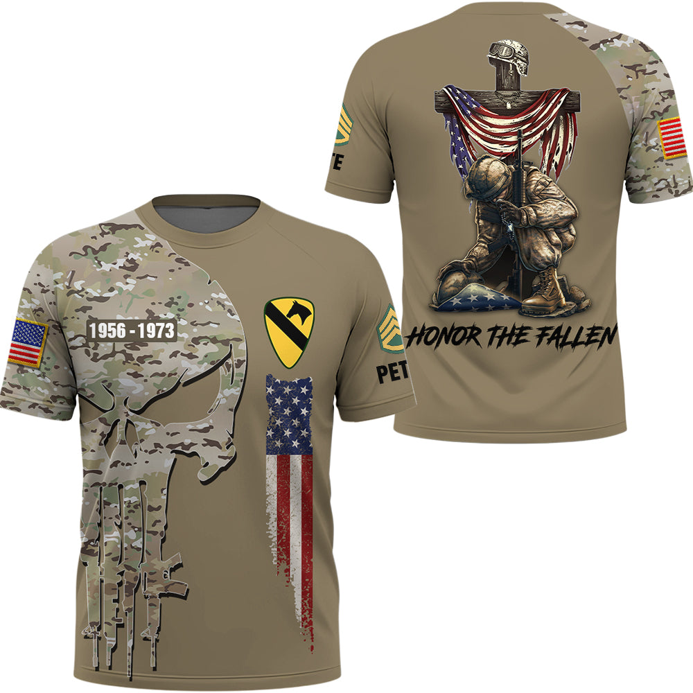 Personalized All Over Print Shirt Stand For Flag Kneel For The Cross Skull Pattern Camouflage Military Gift For Veterans K1702 Trhn