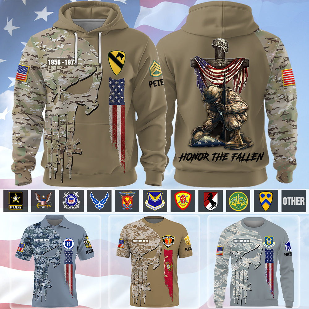 Personalized All Over Print Shirt Stand For Flag Kneel For The Cross Skull Pattern Camouflage Military Gift For Veterans K1702 Trhn