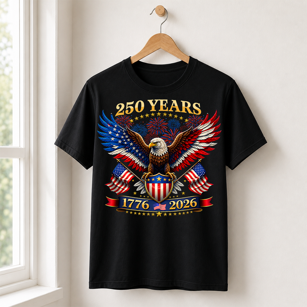 America 250 Years T-Shirt, 1776-2026 USA 250th Anniversary Independence Day Tee Hv01