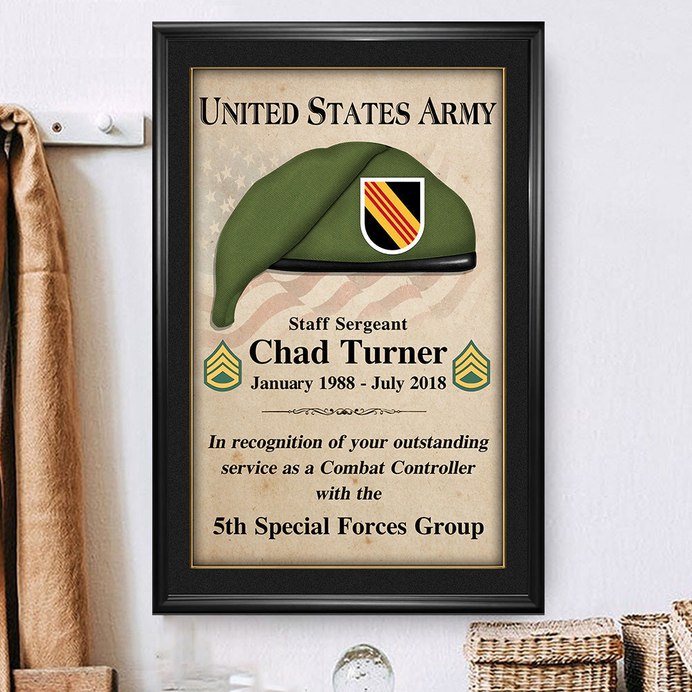 Custom Beret Military Poster Canvas For Veterans Wall Art Home Decor K1702