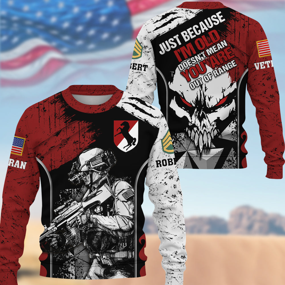 Personalized All Over Print Shirt Just Because I'm Old Doesn't Mean You're Out Of Range Custom Shirt For Veteran K1702 Trhn