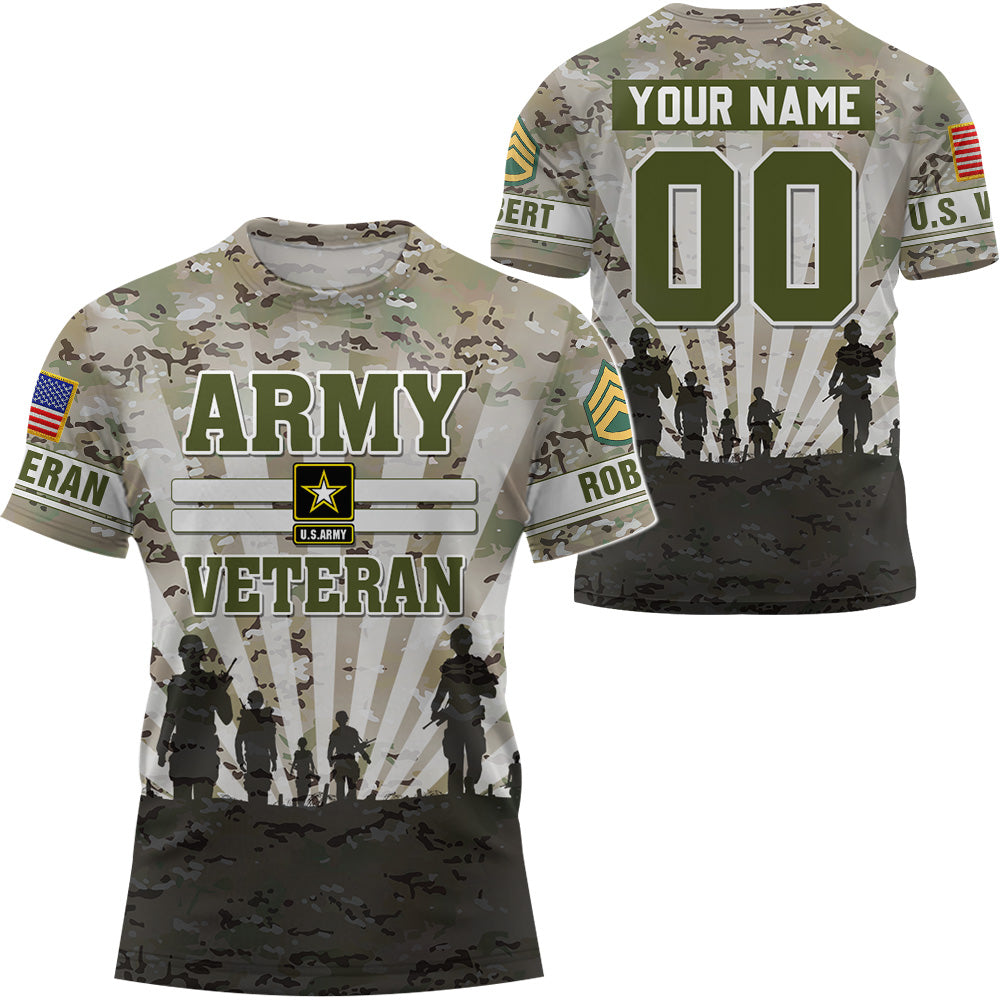 Custom Military Veteran Hoodies Camouflage Pattern US Flag Military Hoodie Gifts Dad Grandpa K1702 Trhn