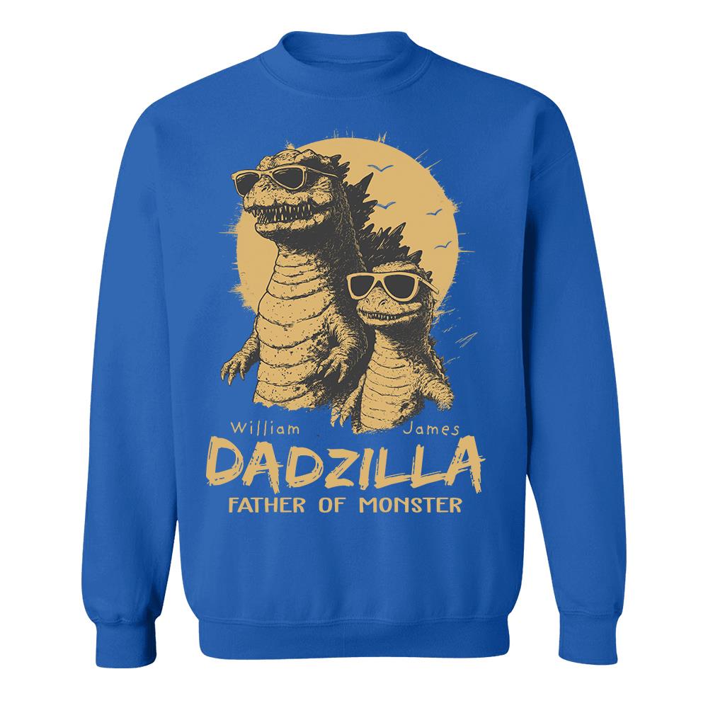 Personalized Dadzilla T-Shirt Father Day Gifts for Dad Funny Papa Tshirt Cool Daddy Dinosaur Tee Hv01
