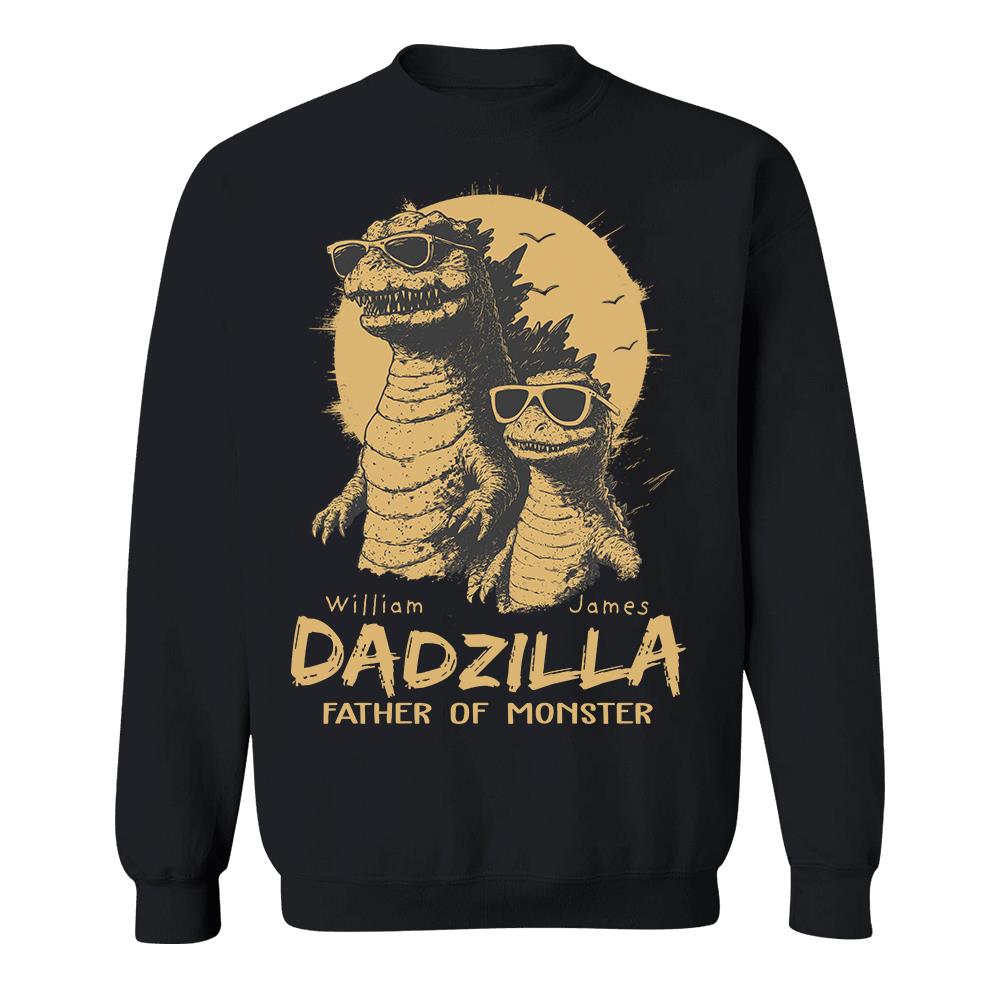 Personalized Dadzilla T-Shirt Father Day Gifts for Dad Funny Papa Tshirt Cool Daddy Dinosaur Tee Hv01