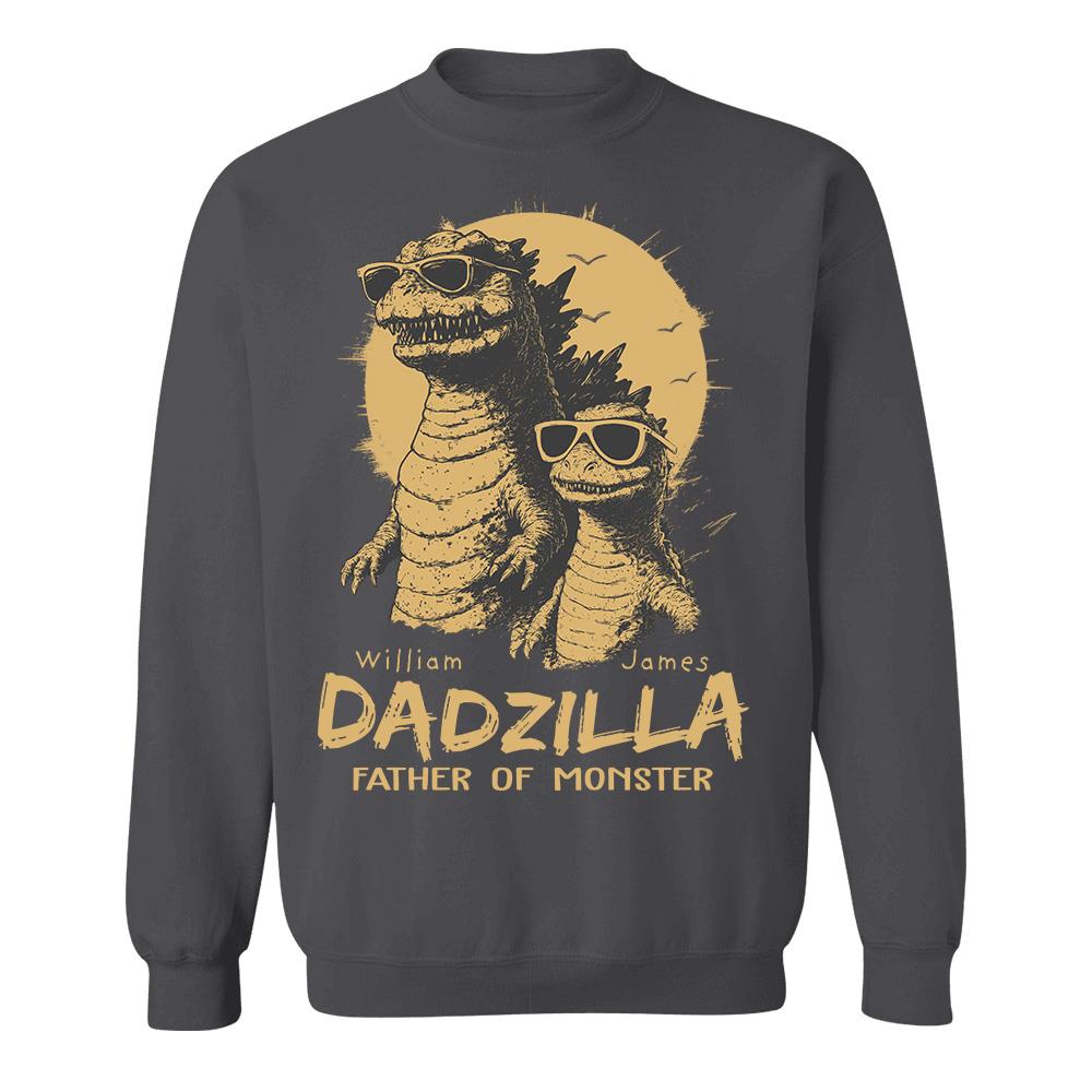 Personalized Dadzilla T-Shirt Father Day Gifts for Dad Funny Papa Tshirt Cool Daddy Dinosaur Tee Hv01