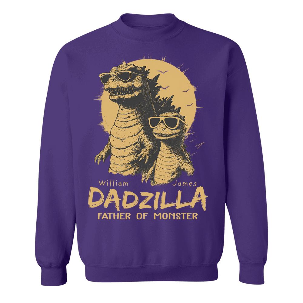 Personalized Dadzilla T-Shirt Father Day Gifts for Dad Funny Papa Tshirt Cool Daddy Dinosaur Tee Hv01