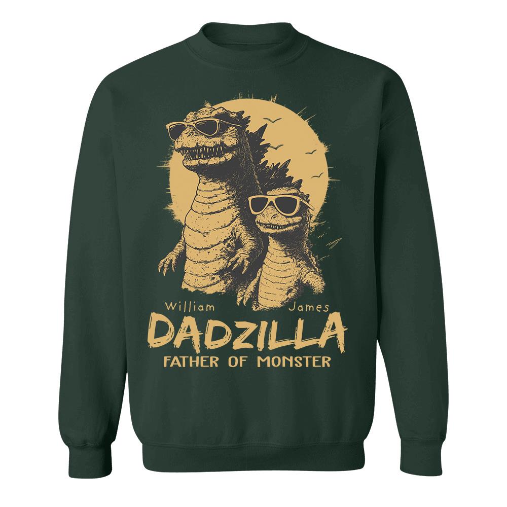 Personalized Dadzilla T-Shirt Father Day Gifts for Dad Funny Papa Tshirt Cool Daddy Dinosaur Tee Hv01