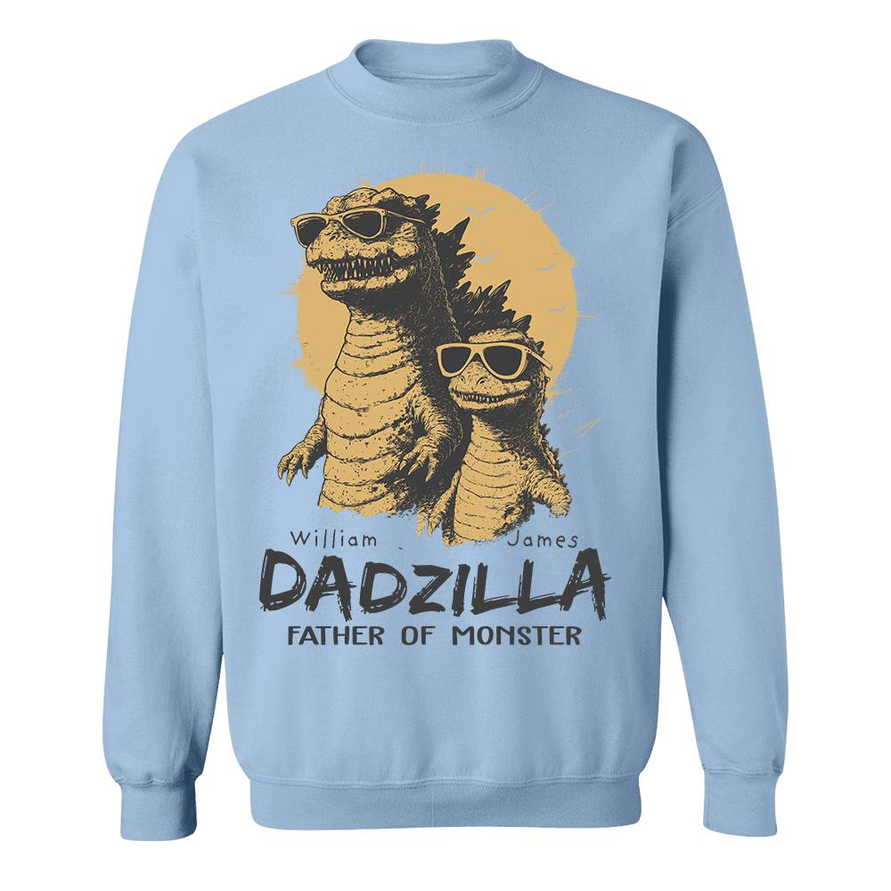 Personalized Dadzilla T-Shirt Father Day Gifts for Dad Funny Papa Tshirt Cool Daddy Dinosaur Tee Hv01
