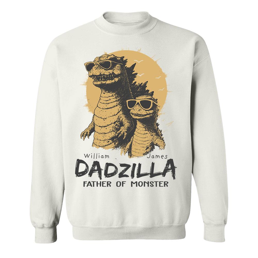 Personalized Dadzilla T-Shirt Father Day Gifts for Dad Funny Papa Tshirt Cool Daddy Dinosaur Tee Hv01